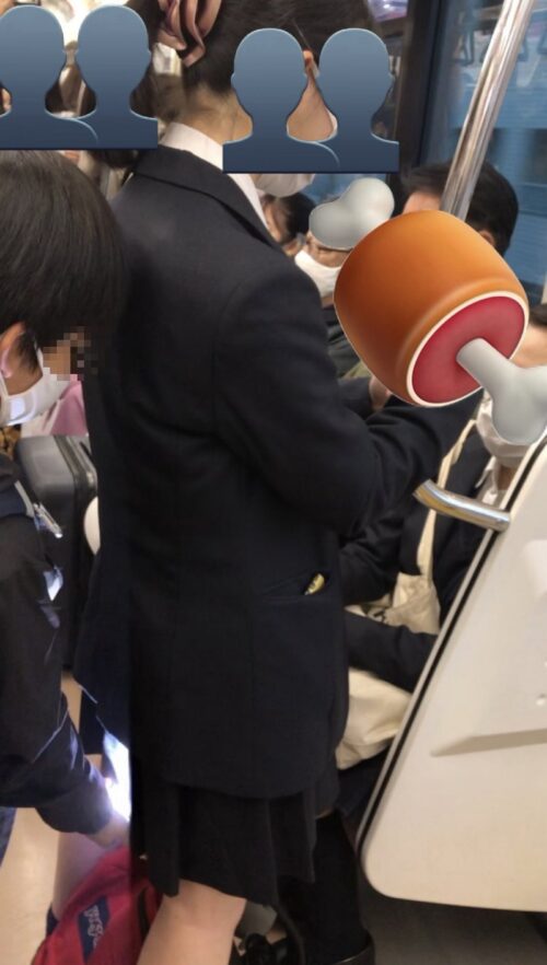 【世も末】女子高生のスカートを盗撮する小◯生男子が撮られてしまう…