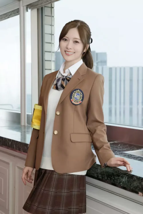 【画像】白石麻衣さん、制服ＪＫコスしたらAVパケみたいでちょっとエロい